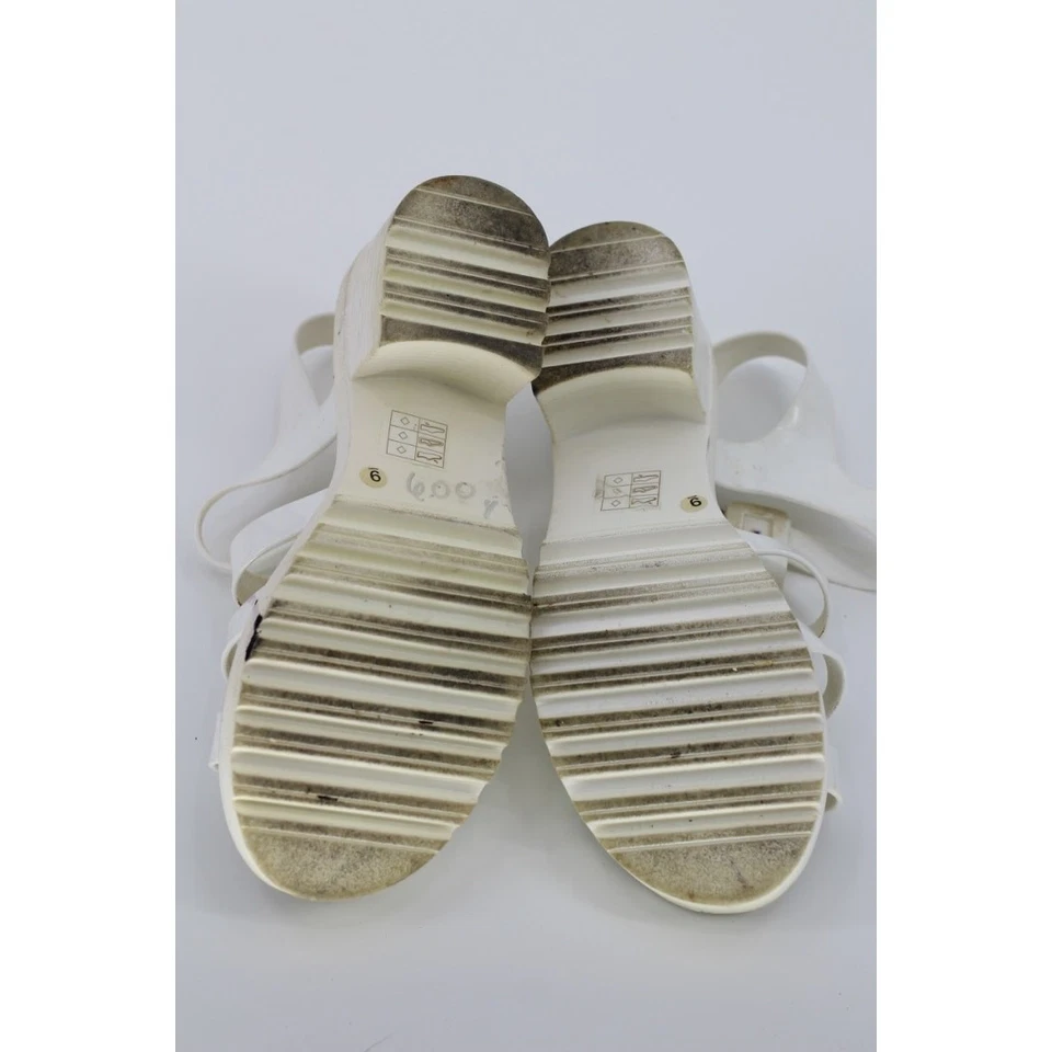 Call It Spring White Mid Low Block Heel Gladiator y2k Strappy Platform Sandals 9 - Image 4 of 4