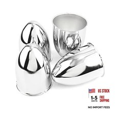 4Pcs 3.27inch Trailer Wheel 3.27" OD 4.53" H, Top Pointed, Chrome 4Pcs Chrome