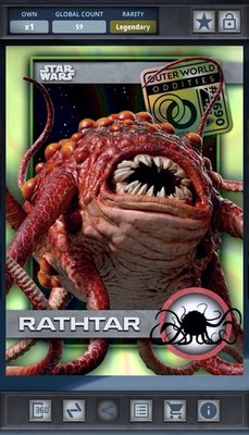 Rathtar - Outer World Oddities Green 99cc - Star Wars Card Trader Topps Chrome