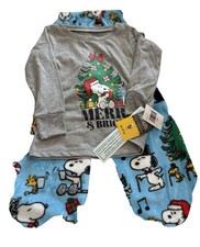 PEANUTS PJ's Snoopy Peanuts Woodstock Christmas 2 Pc Pajama Set Sz XX Small 4 