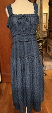 Gap × DÔEN Midi Blue Eyelet Denim Dress Size Large NWT MSRP 158.00
