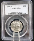 1960 D 25c Silver Washington Quarter PCGS MS 64 #6554