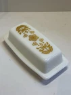 Pyrex Vintage Butterfly Gold Butter Dish Lid White Milk Glass
