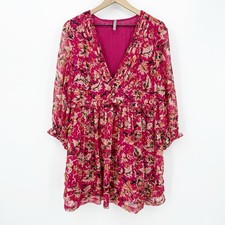 Urban Outfitters Floral Chiffon Mini Dress M Boho Romantic Feminine Date Night 