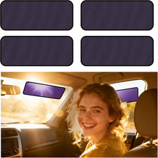 Square Car Window Shades - 4 Pack Static Cling Sun  Glare Blocker, Removable Se