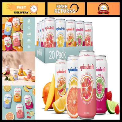 Sparkling Water Variety Pack - 4 Flavors, Real Squeezed Fruit, 12oz, 20 Pack