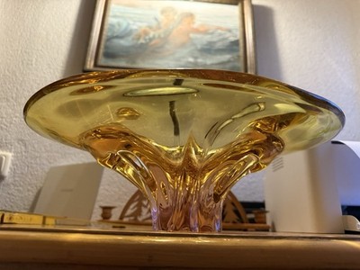 Prachen Josef Hospodka Cz Crystal Schale 1960/ Kunstglas Chribska XXL Schale