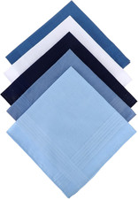 5 PCS Blue Gentleman Handkerchief, Pocket Squares for Men, Mens Handkerchiefs, 1
