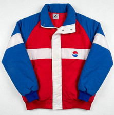 Vintage Heavy Pepsi Winter Jacket Coat Size XL -Action Large Logo Red White Blue