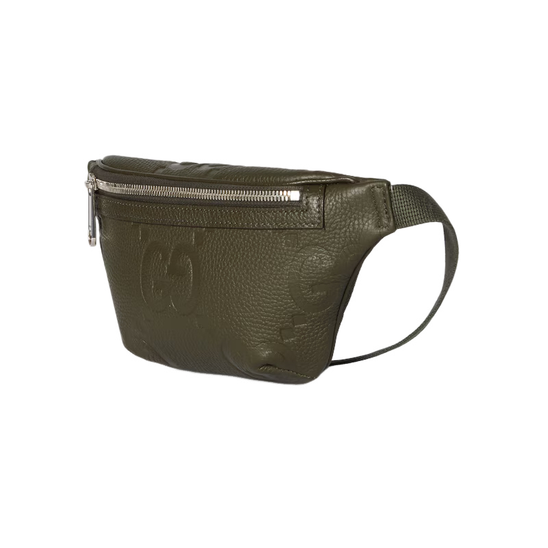 GUCCI 16cm カバン GUCCI Jumbo GG Small $1550 Dark Green Leather Belt Bag New