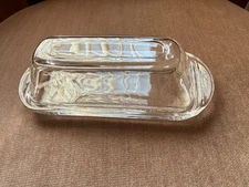 7 3/8" Glass Butter Dish with Lid – Countertop Serving Piece