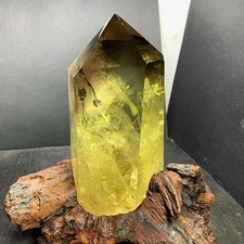 1580g Natural Citrine Quartz Obelisk Large Crystals Tower Chakras Point healing