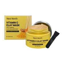 Turmeric Vitamin C Clay Mask, Brightening Face Mud Mask, Pore Cleansing Detox