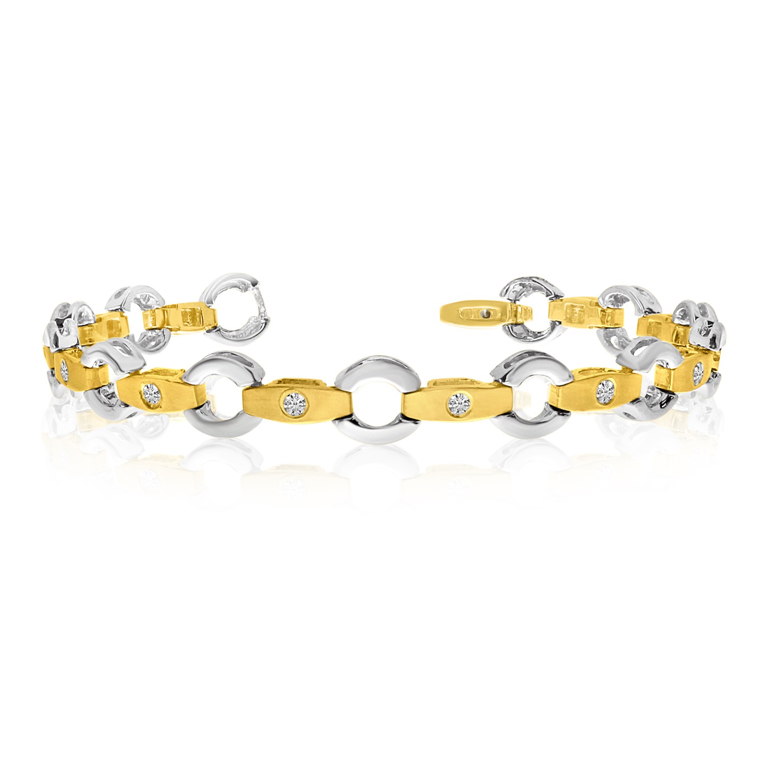 LXR 14k Gelbgold Link und Bar Diamant Armband 05 ct 1610890₽