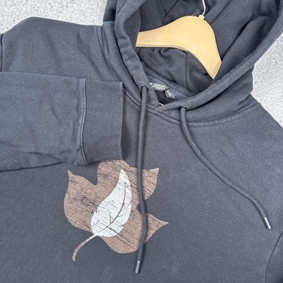 Levelwear Hoodie Mens 2XL Black Leaf Graphic Fleece Pullover Sweatshirt Casual