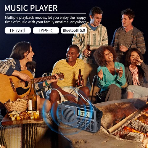 Portable AM/FM Radio, Small Pocket Radio with Bass Speaker, Support Micro SD ... - Picture 8 of 9