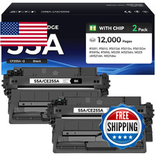 55A Toner Cartridge Black 2-Pack with Chip High Yield Replacement for HP 55A CE2