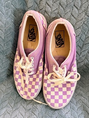 Vans Authentic Purple And White Checkerboard Size Men's 7.5 Women's 9 Unisex