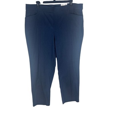 Rafaella Womens 22W Rinse Dark Blue Stretch Pull On Comfort Pants LRBFF007 NWT