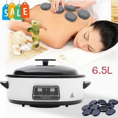 Hot Stone Massage Hot Stone Set mit Wärmegerät Basalt Spa Massagesteine Wellness