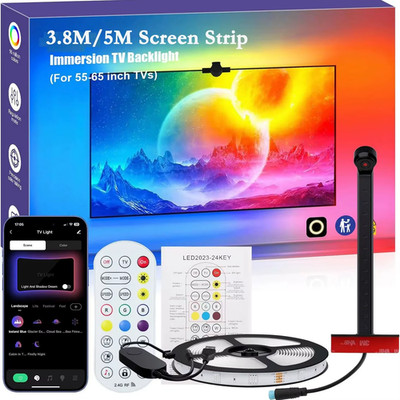 TV LED Backlight with AR Sensors Sync to 55-65 Inch Tvs Smart Bluetooth TV Backl