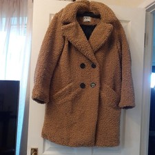 Zara Women's Smooth Teddy Coat Beige Tan Sz S. Never used.
