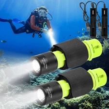 2x Underwater 80ft Scuba Diving Flashlight Waterproof Super Bright Diving Light