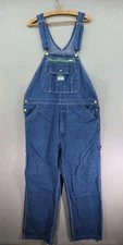 Liberty Overalls Mens 38x30 Blue Denim Bib Carpenter Workwear Pants Utility