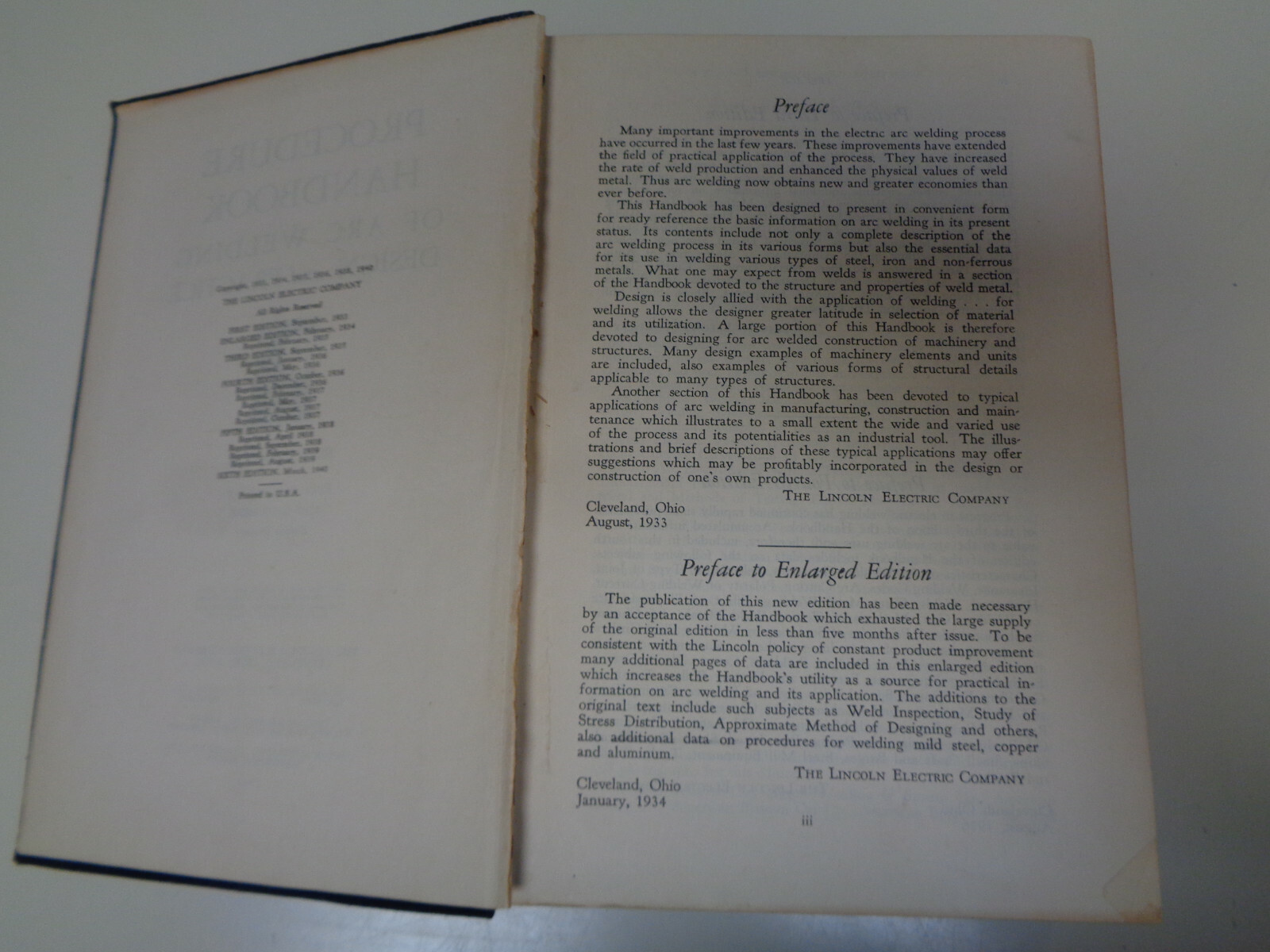 Procedure Handbook of Arc Welding Design and Practice 1940 Welder Book