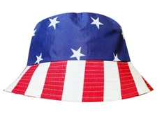 WAY TO CELEBRATE Adult Patriotic Stars & Stripes Bucket Hat America USA