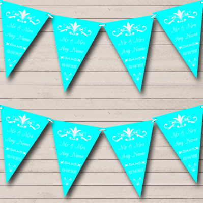Party Banner Wimpel Regal Aqua personalisiert Hochzeit Veranstaltungsort oder Empfang