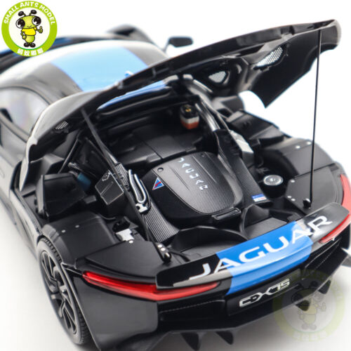 1/18 Jaguar C-X75 Black With Blue Stripes Almost Real 810603 Diecast Model Car - Picture 14 of 17