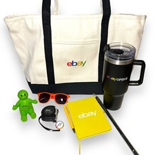 ebay Open 2024 SWAG BUNDLE Mug Cup Tote Bag Notebook Measuring Tape Pen Button
