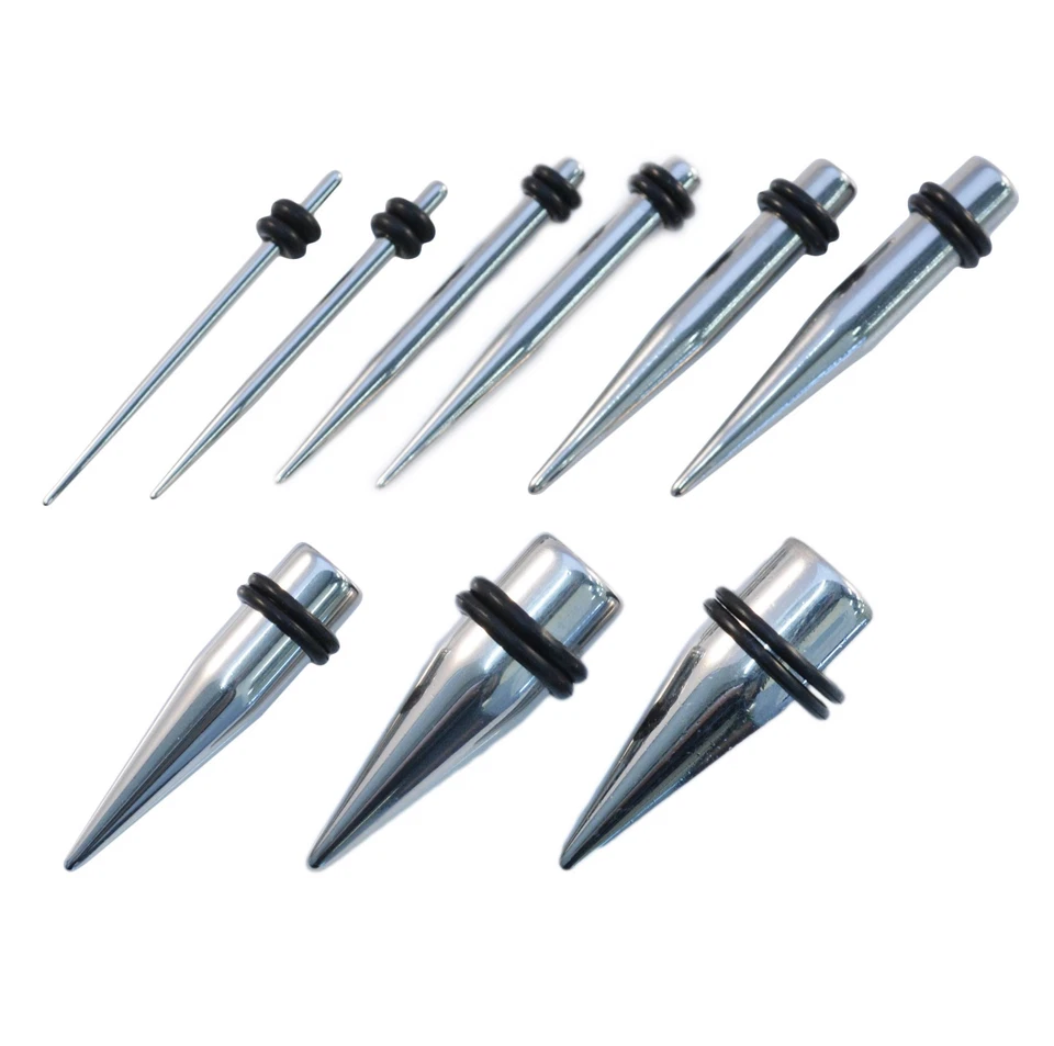 ESTIRA CÓNICA DE OREJA de acero quirúrgico Kit de estiramiento de oreja Juego de expansores Spike Foto 2 de 2