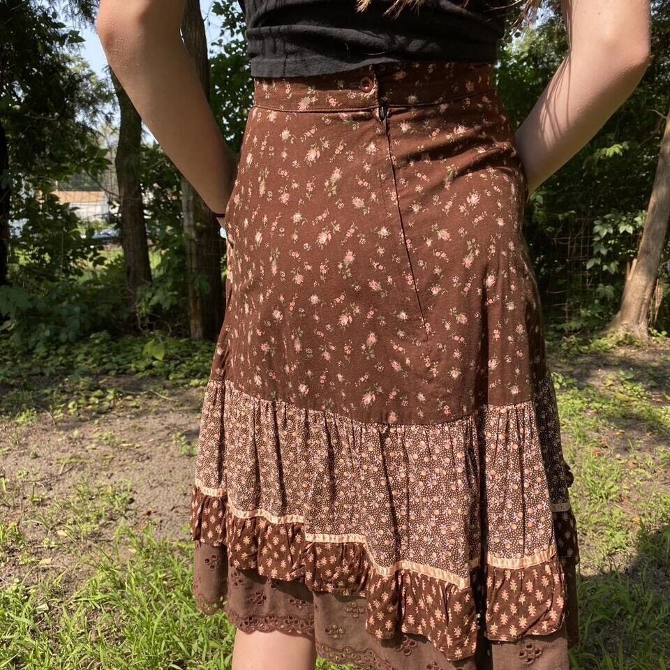 1970s Brown Gunne Sax Midi Skirt - image 5