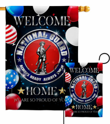 Welcome Home National Guard Garden Flag Armed Forces Yard House Banner