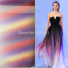By Yard 100d chiffon colorful gowns dress material gradual chiffon fabric sheer