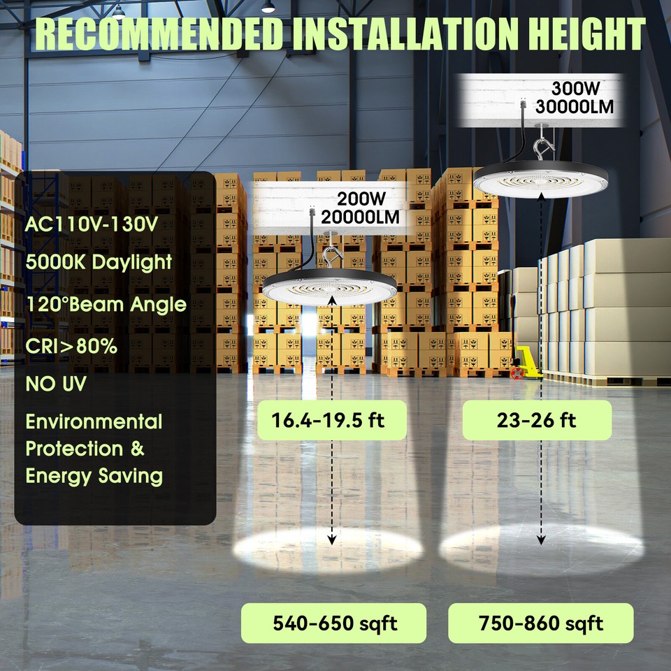 100W500W UFO LED High Bay Light Commercial Warehouse Shop Factory