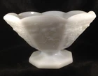 Vintage Anchor Hocking Harvest Grape Milk Glass Large Footed Pedestal Bowl