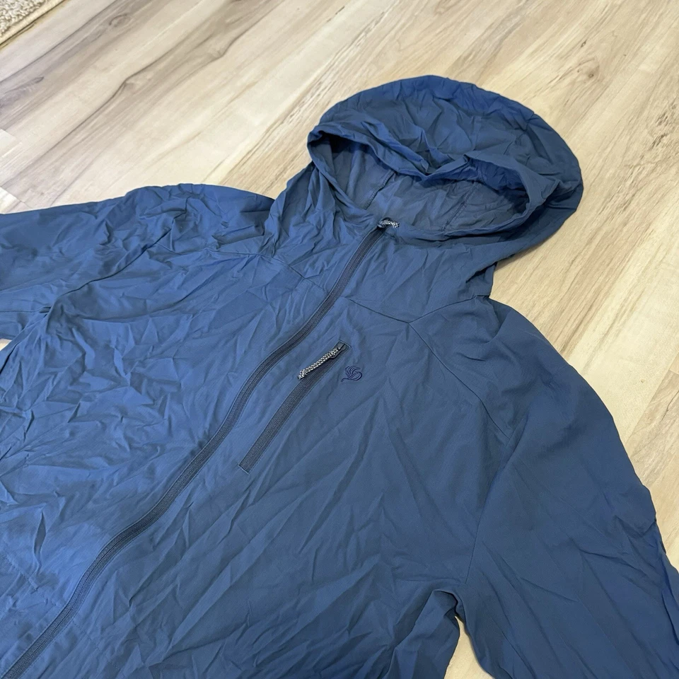 Chaqueta con Capucha Ligera Duck Camp Co Azul Cremallera Completa Talla Mediana M Foto 3 de 4