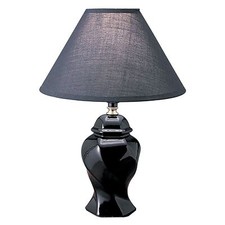 13 Black Ceramic Bedside Table Lamp With Black Shade
