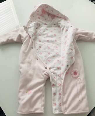 Mamas And Papas Pink Footless Pramsuit Size 3-6 Months UK
