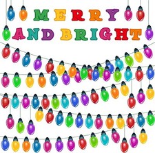 Haooryx 105Pcs Light Banner Bulletin Board Set Colorful Bulb Multicolored