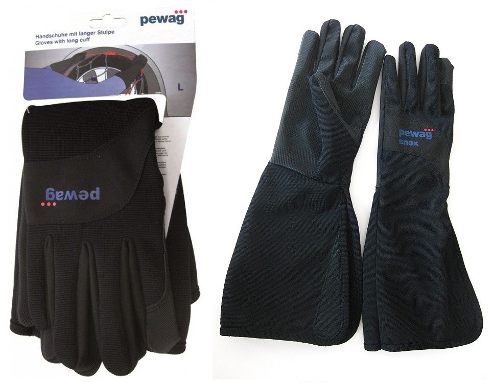 Gants de montage PEWAG taille M pour chaines et chaussettes neige