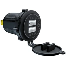 Dual USB Car Fast Charger Power Adapter Cigarette Lighter Socket Splitter 4.2A