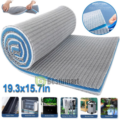 Aquarium Bio Sponge Foam Filter Pond Activated Carbon Pad Media Roll-Cut to Fit