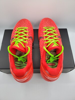NIKE KOBE BRYANT 6 VI PROTRO REVERSE GRINCH RED/GREEN SIZE 14