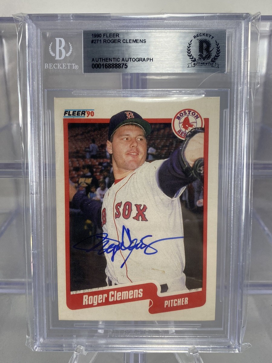 ROGER CLEMENS Signed 1990 Fleer Baseball Card #271 Beckett BAS