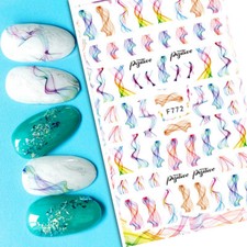 Marble Stripes Cloud Pattern Nail Sticker Wave Moire Leopard print