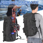 Fishing Backpack Fishing Rod Reel Lure Tackle Bag Double Shoulder Luggage Bag AU